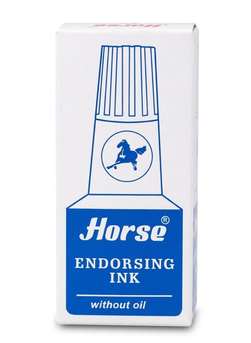 Horse Endorsing Ink Blue Oil-Free (Pack of 4) – Premium Stamp Pad Refill for Office & Business - Image 4