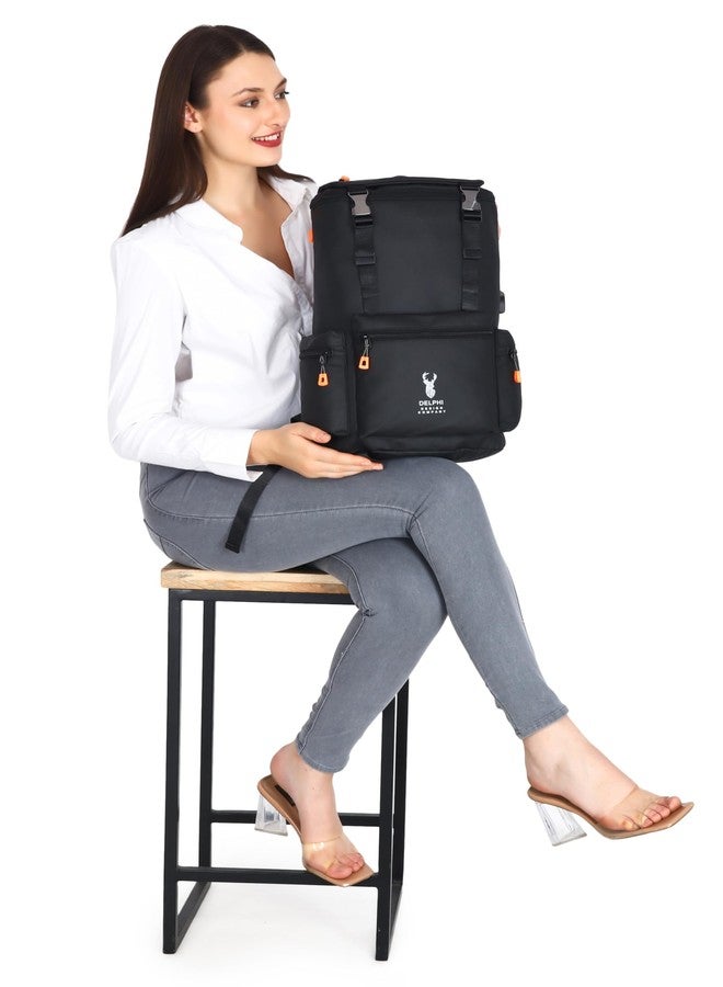 Delphi Design Company Delphi Design Large Laptop Backpack, Waterproof Business Travel with USB Port, Multi Compartments, Zip Pockets, Triple Layer Back Support, Anti-Scratch, Versatile Carrying Method, Trolley Mount - Image 5
