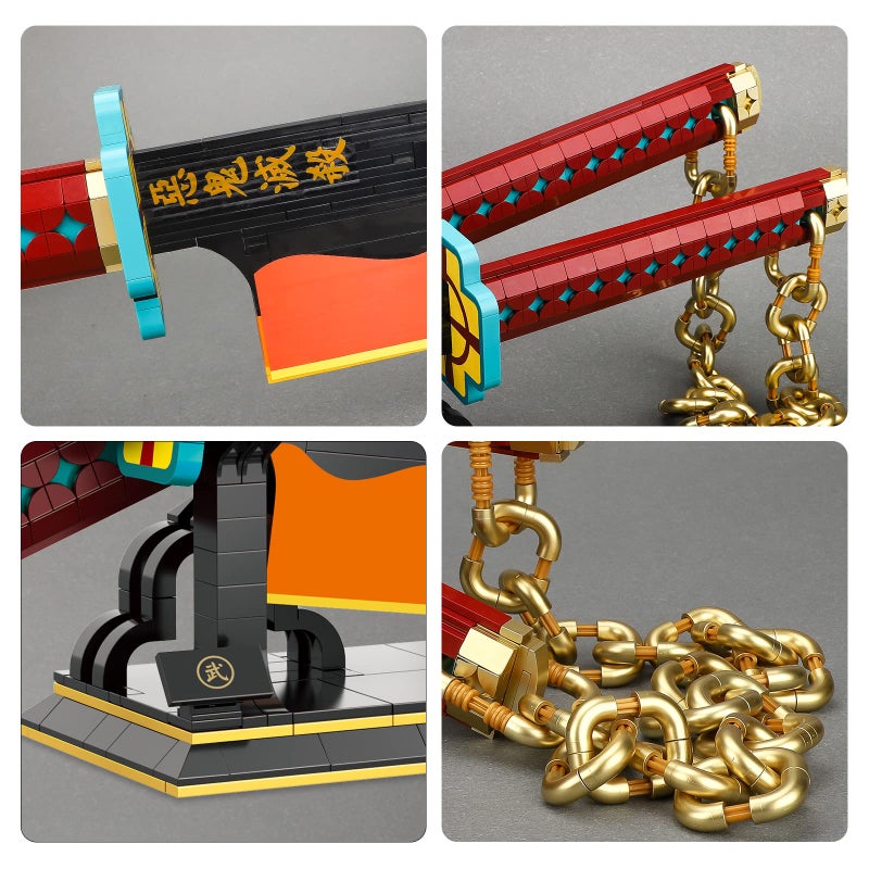 TOY PLAYER Uzui Tengen Demon Sword Building Set Compatible with Lego Katana Building Set for Anime Fans1478 Pcs - Image 3