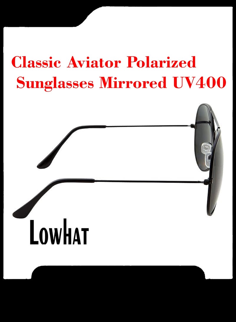 LOWHAT Men's Sunglasses Full Rim Aviator - Image 2