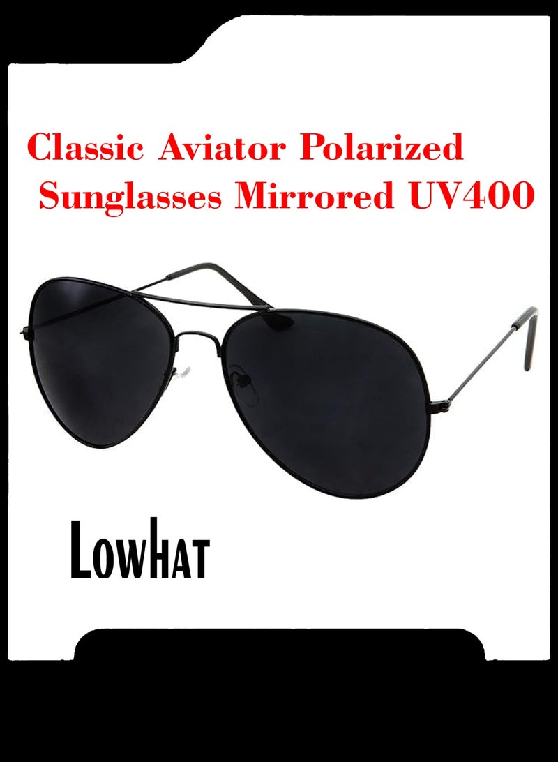 LOWHAT Men's Sunglasses Full Rim Aviator - Image 3