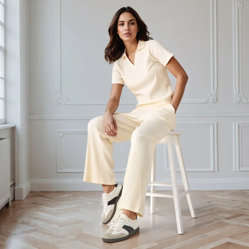 سبلاش فيڤ Ribbed Collared Polo T-shirt