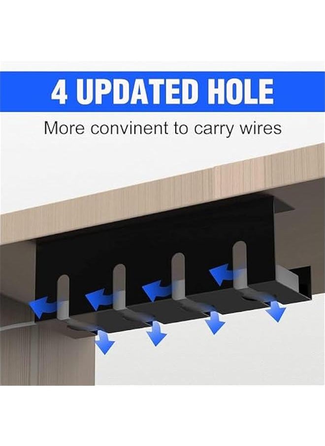 HOOKOR Under Desk Cable Tidy, No-Drill Sturdy Steel Under Desk Cable Management, Storage Tray Managing Cables Power Strips for Office and Home  - Image 3