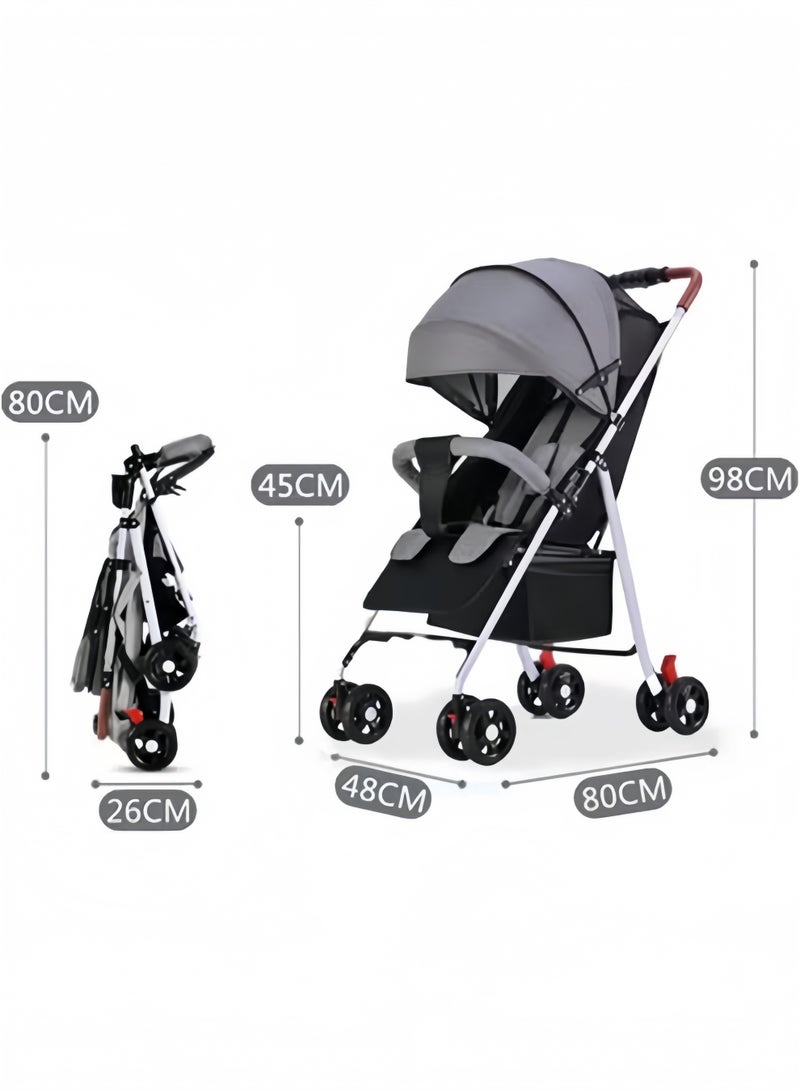 Standard Strollers,Lightweight Travel Stroller for Babies u0026 Toddlers, Compact Fold Toddler Stroller and Baby Stroller with Steel Frame, Large Seat Area, Storage Basket for Travel and More - Image 2