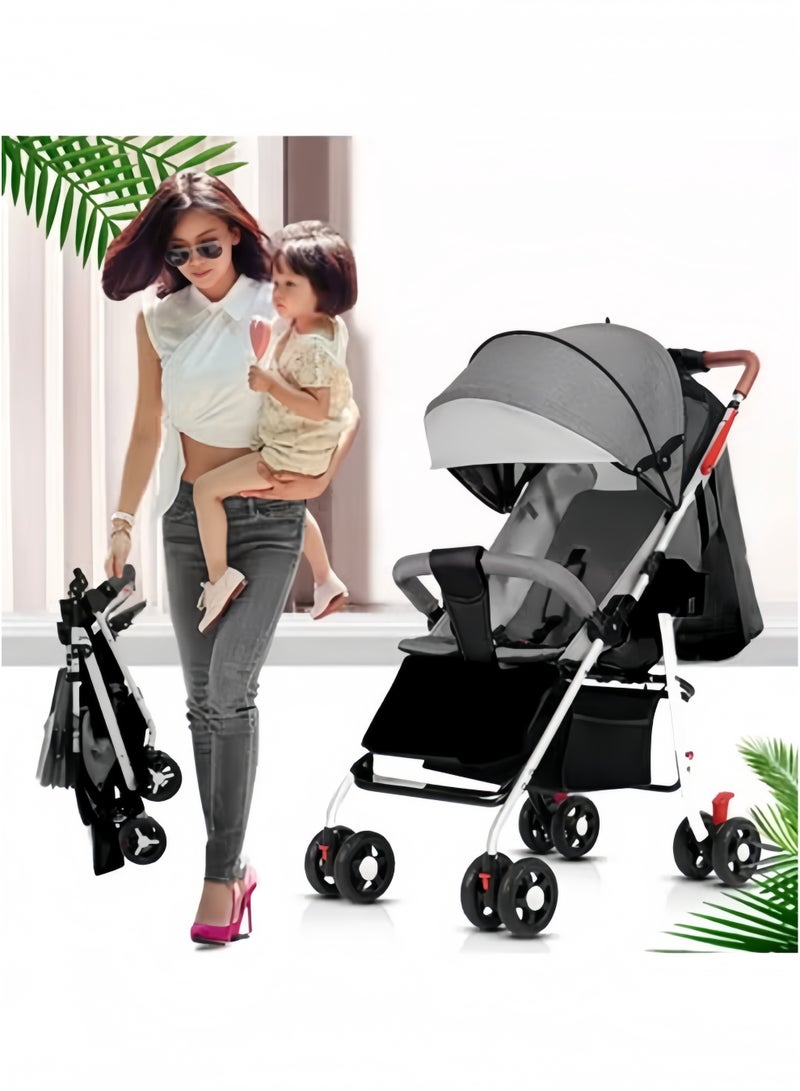 Standard Strollers,Lightweight Travel Stroller for Babies u0026 Toddlers, Compact Fold Toddler Stroller and Baby Stroller with Steel Frame, Large Seat Area, Storage Basket for Travel and More - Image 5