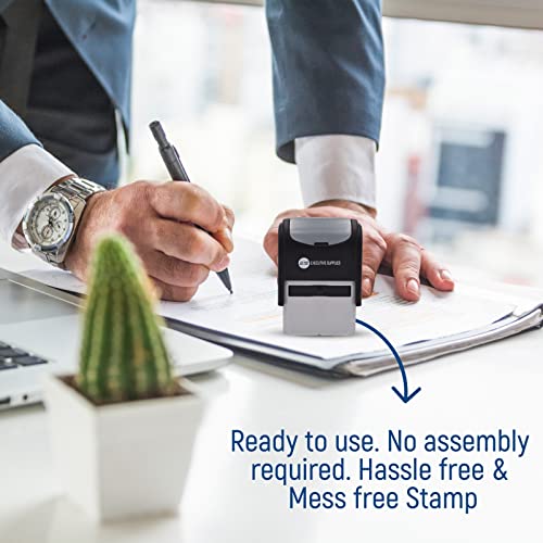 Executive Supplies Self-Inking “Entered” Stamp – Red Ink, Pre-Inked, Refillable Pad, Clear Impression, Durable Grip for Office & Business Use – Executive Supplies - Image 3