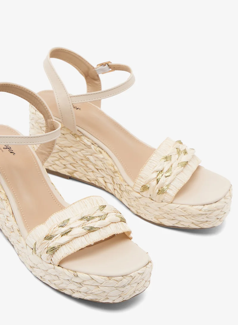 جينجر Ankle Strap Wedge Sandals