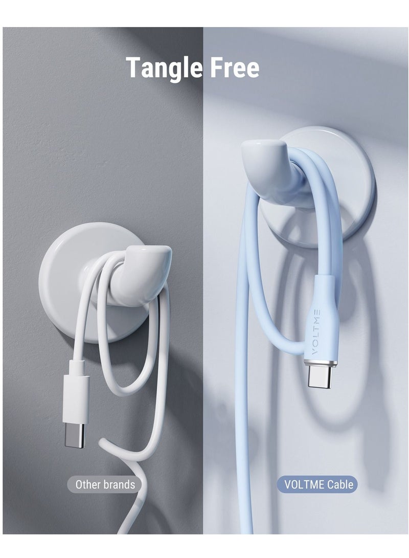 VOLTME USB-C Cable 60W Fast Charging 1m/3.3ft - USB-A to USB-C PD 3.0/QC 3.0, 3A Type-C Charging Cable Cord, Compatible with iPhone Air, iPhone 17 Pro/17 Pro Max, iPhone 16/15 Pro/Max, iPad Pro M4, iPad Air M2, iPad 10th Gen, Galaxy Tab S9/S8, Galaxy S24 Ultra, MacBook Air M3, Pixel 9 Pro, Steam Deck, Nintendo Switch, DJI Pocket 3, ROG Ally and More - Blue - Image 3