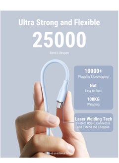 VOLTME 60W USB C Cable, PD2.0/QC3.0 USB A to C Charging Cable, 3A Type C Fast Charging Cord for iPhone 15 Pro Max, MacBook Pro 2020, iPad Pro 2021, iPad Air 5, Galaxy S21, Pixel, Switch, (3.3ft/1m) Blue  - Image 4