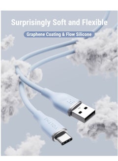 VOLTME 60W USB C Cable, PD2.0/QC3.0 USB A to C Charging Cable, 3A Type C Fast Charging Cord for iPhone 15 Pro Max, MacBook Pro 2020, iPad Pro 2021, iPad Air 5, Galaxy S21, Pixel, Switch, (3.3ft/1m) Blue  - Image 2