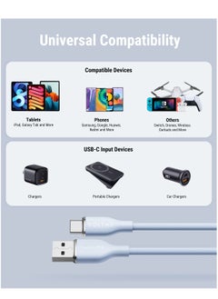VOLTME 60W USB C Cable, PD2.0/QC3.0 USB A to C Charging Cable, 3A Type C Fast Charging Cord for iPhone 15 Pro Max, MacBook Pro 2020, iPad Pro 2021, iPad Air 5, Galaxy S21, Pixel, Switch, (3.3ft/1m) Blue  - Image 5
