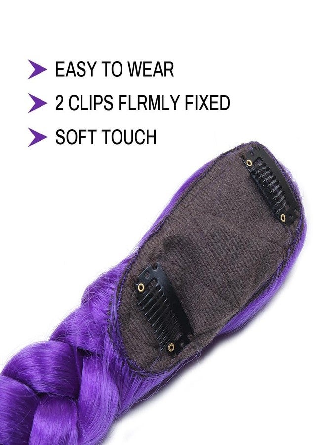 سكويشي وصلات شعر بنفسجية، شعر مستعار، لون شعر بنفسجي - قطع شعر بلون نابض بالحياة مع غطاء قابل للتعديل للاستخدام اليومي والمناسبات الخاصة - Image 5