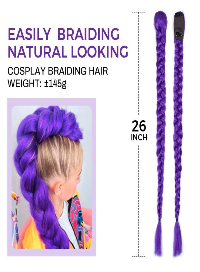 سكويشي وصلات شعر بنفسجية، شعر مستعار، لون شعر بنفسجي - قطع شعر بلون نابض بالحياة مع غطاء قابل للتعديل للاستخدام اليومي والمناسبات الخاصة - Image 3
