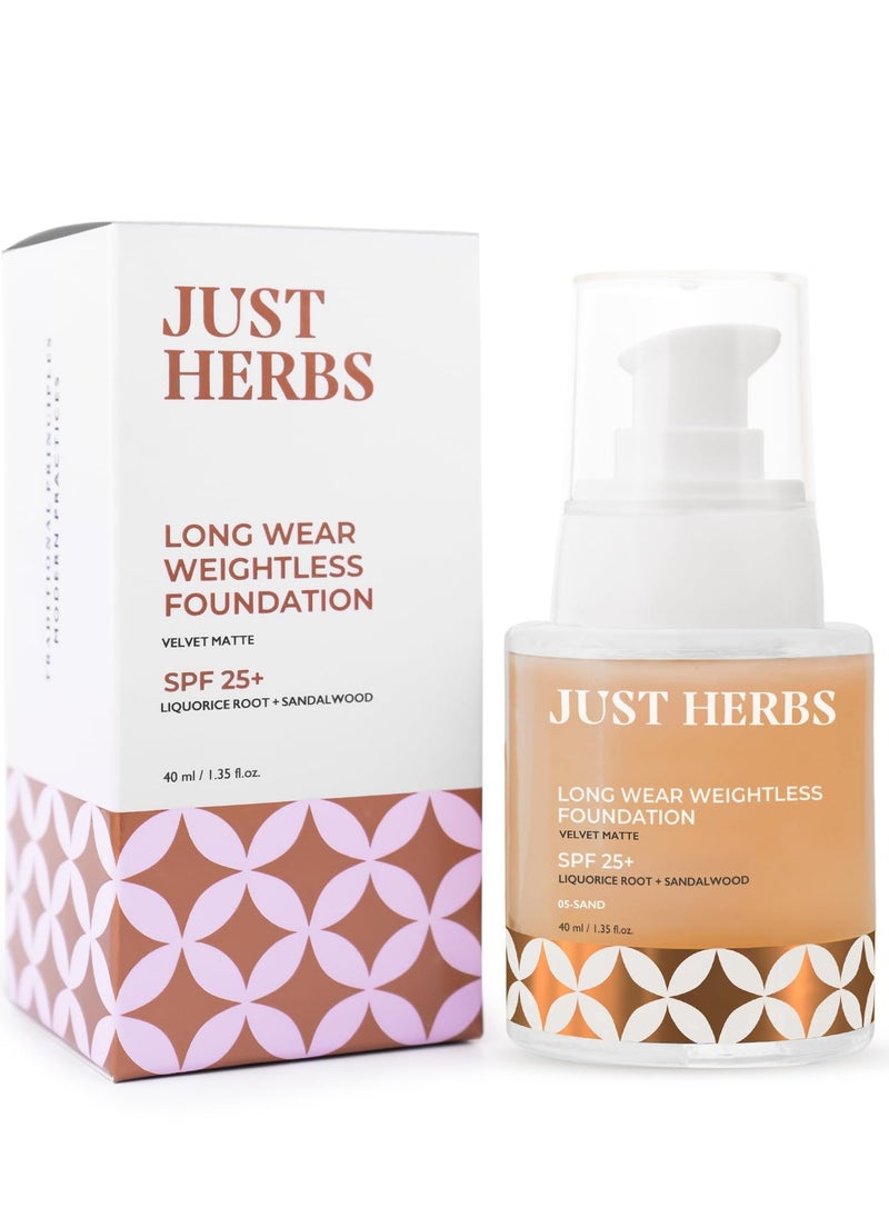 Just Herbs Just Herbs Medium to Full Coverage Longwear Weightless Foundation Sand  - Image 1