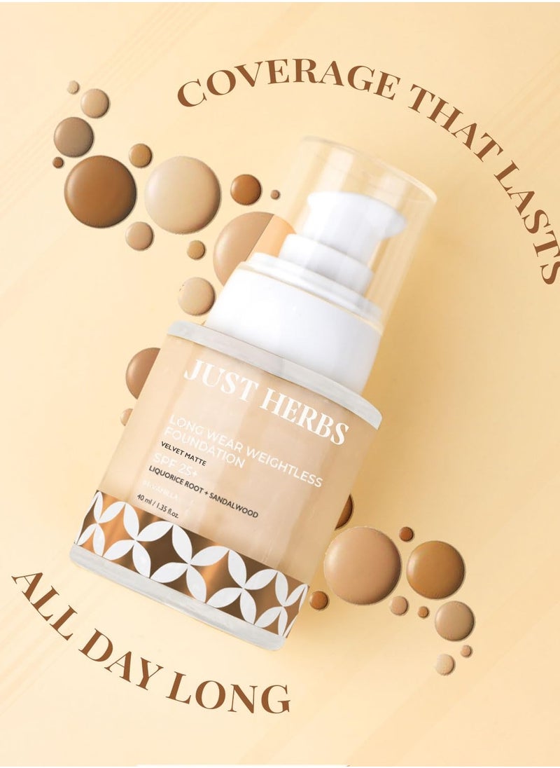 Just Herbs Just Herbs Medium to Full Coverage Longwear Weightless Foundation Sand  - Image 5