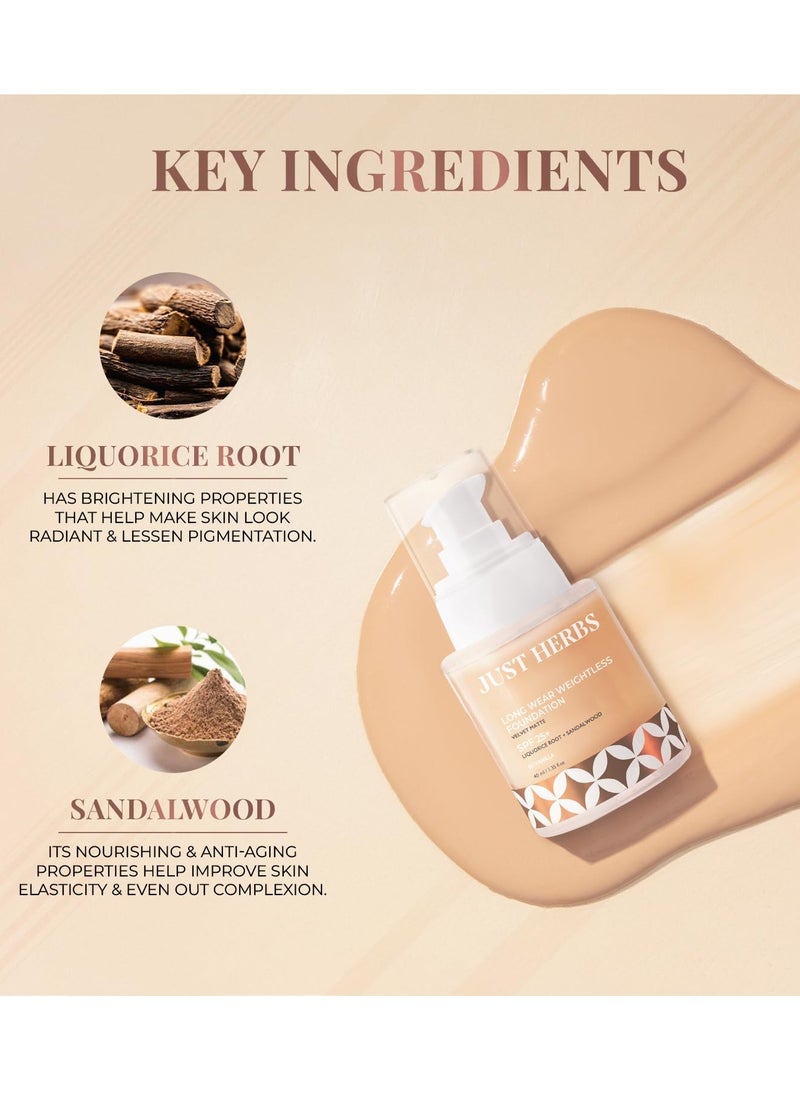Just Herbs Just Herbs Medium to Full Coverage Longwear Weightless Foundation Sand  - Image 4