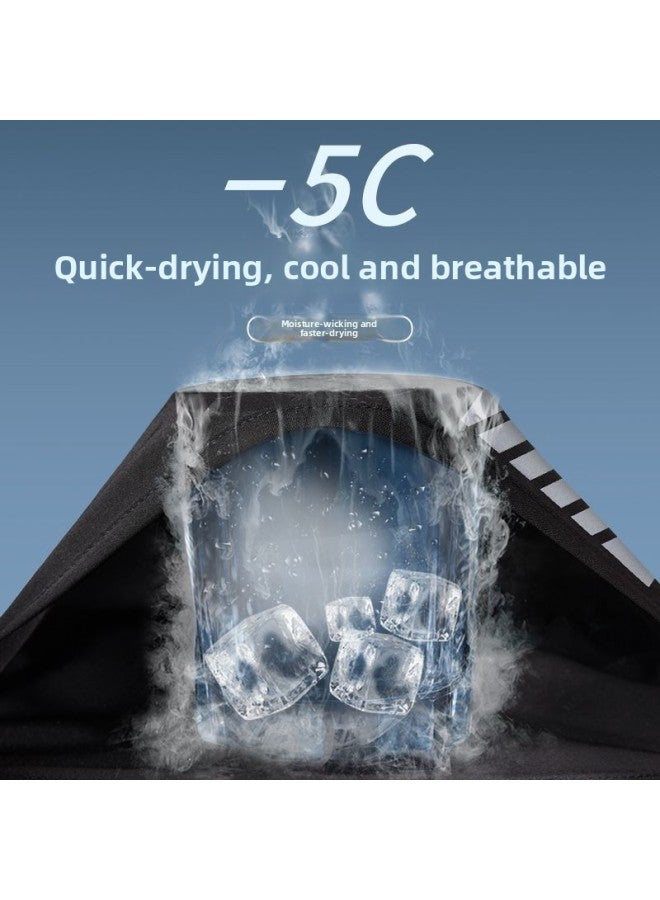 إسكدنيا بدلة سباحة رجالية مكونة من قطعتين صيفية بقصة ضيقة ومضادة للإحراج وقابلة للتنفس، شورت قصير الأكمام للشاطئ، اللون: أسود، مجموعة مكونة من قطعتين - - Image 3