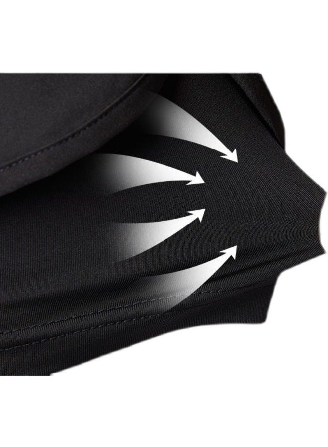 إسكدنيا بدلة سباحة رجالية مكونة من قطعتين صيفية بقصة ضيقة ومضادة للإحراج وقابلة للتنفس، شورت قصير الأكمام للشاطئ، اللون: أسود، مجموعة مكونة من قطعتين - - Image 5