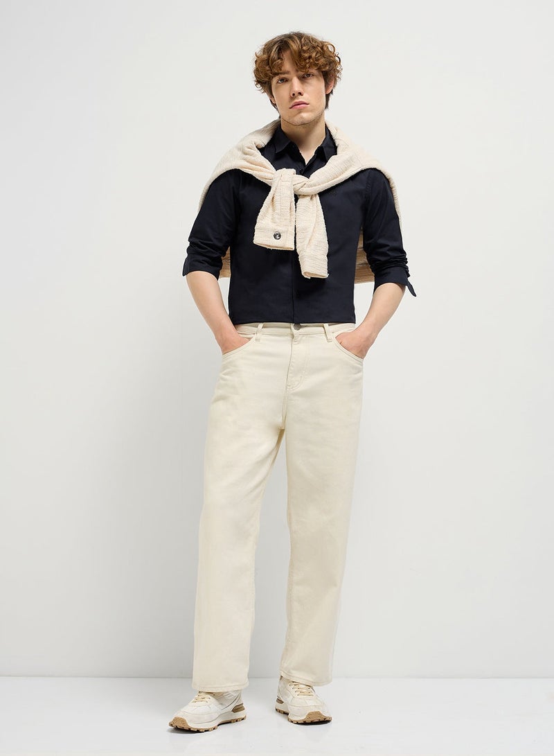 THE BEAR HOUSE Cotton Shirt for Men | Slim Fit, Long Sleeve, Casual or Formal Button-Down | Soft, Breathable Fabric for Work, Everyday, & All-Season Wear in Stylish - Image 4