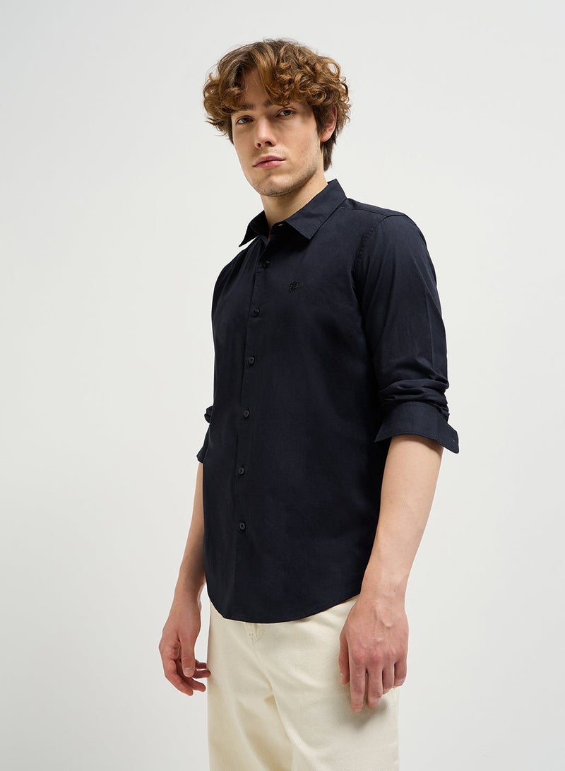 THE BEAR HOUSE Cotton Shirt for Men | Slim Fit, Long Sleeve, Casual or Formal Button-Down | Soft, Breathable Fabric for Work, Everyday, & All-Season Wear in Stylish - Image 5