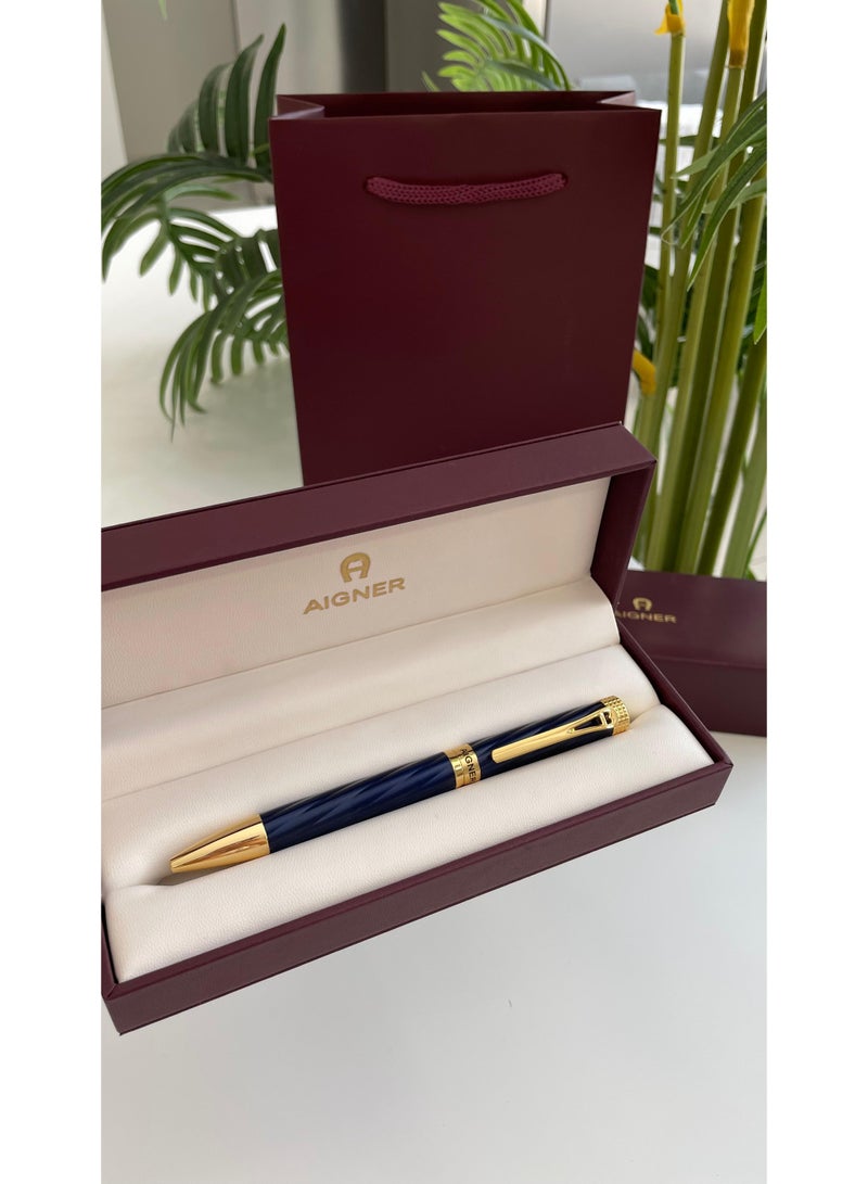 AIGNER Blue navy and gold ink pen - Image 5
