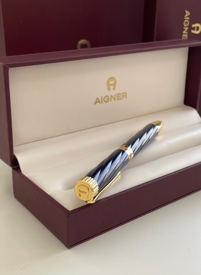 AIGNER Blue navy and gold ink pen - Image 1