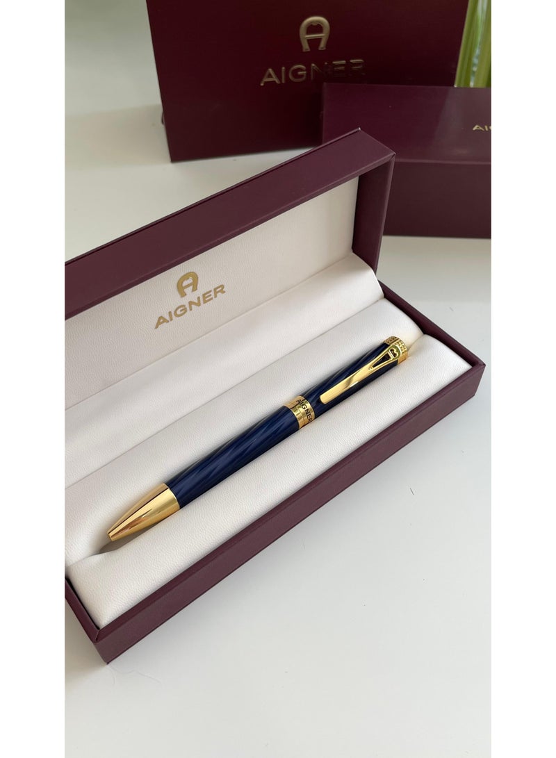 AIGNER Blue navy and gold ink pen - Image 4