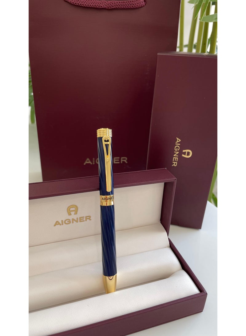 AIGNER Blue navy and gold ink pen - Image 2
