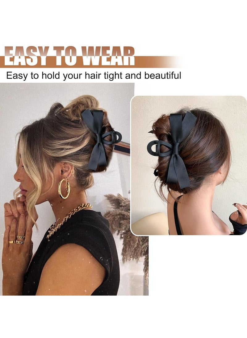 Goolsky Black Bow Hair Claw Clip for Women Girls,3PCS Nonslip Big Bows Hair Claws Barrette for Thick Thin Hair,Large Hair Accessories Birthday Gifts  - Image 3