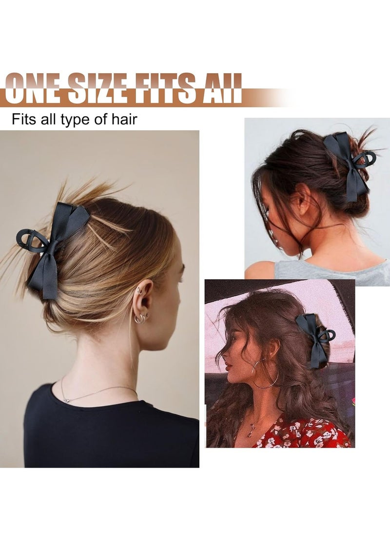 Goolsky Black Bow Hair Claw Clip for Women Girls,3PCS Nonslip Big Bows Hair Claws Barrette for Thick Thin Hair,Large Hair Accessories Birthday Gifts  - Image 2