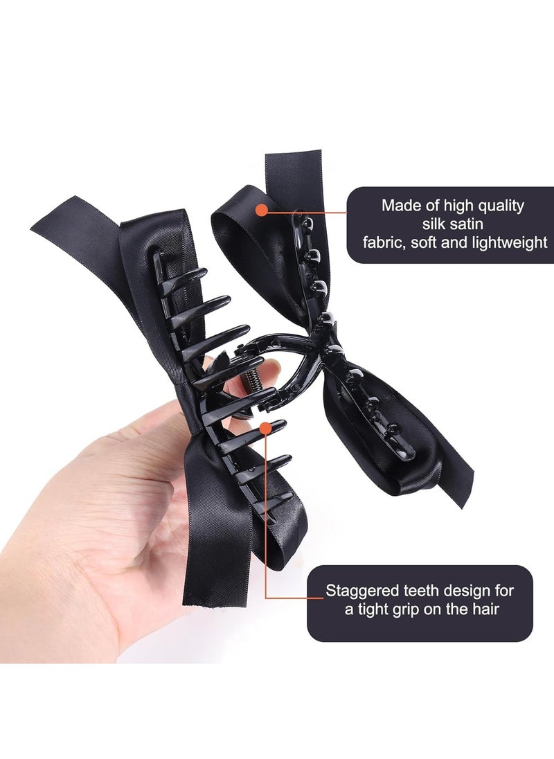 Goolsky Black Bow Hair Claw Clip for Women Girls,3PCS Nonslip Big Bows Hair Claws Barrette for Thick Thin Hair,Large Hair Accessories Birthday Gifts  - Image 4