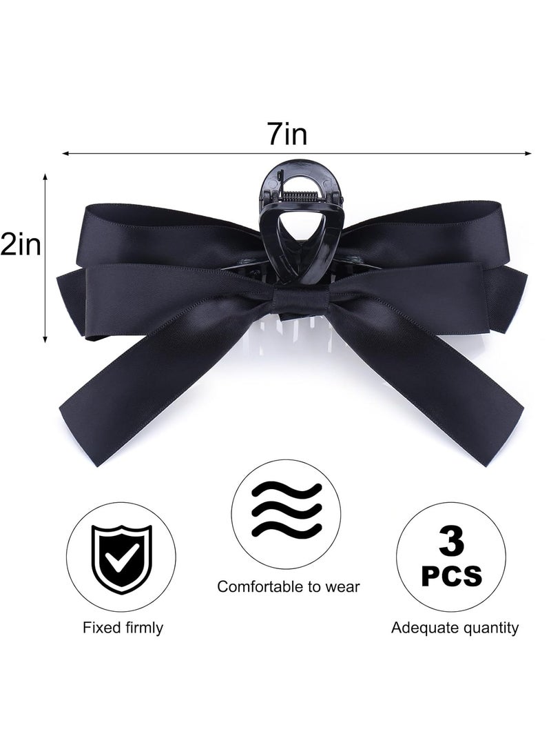 Goolsky Black Bow Hair Claw Clip for Women Girls,3PCS Nonslip Big Bows Hair Claws Barrette for Thick Thin Hair,Large Hair Accessories Birthday Gifts  - Image 5