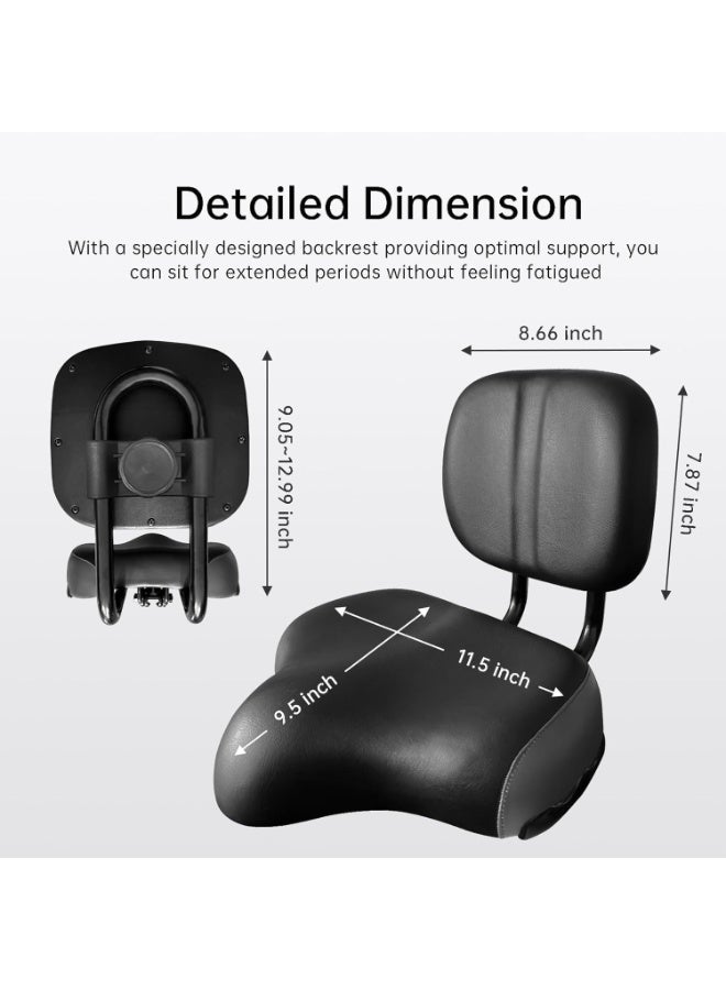 ChicAbode Oversized Ergonomic Bike Seat with Backrest, Adjustable Height, Comfortable for Men and Women, for Tricycle, City, Commuter, and Electric Bikes - Image 2