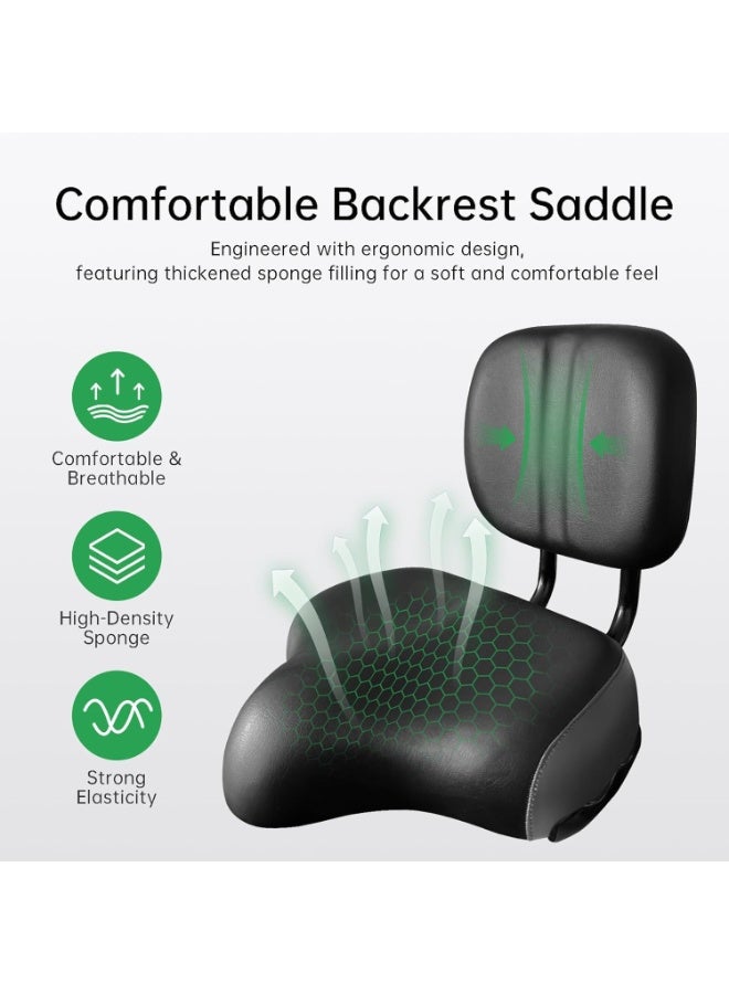 ChicAbode Oversized Ergonomic Bike Seat with Backrest, Adjustable Height, Comfortable for Men and Women, for Tricycle, City, Commuter, and Electric Bikes - Image 4