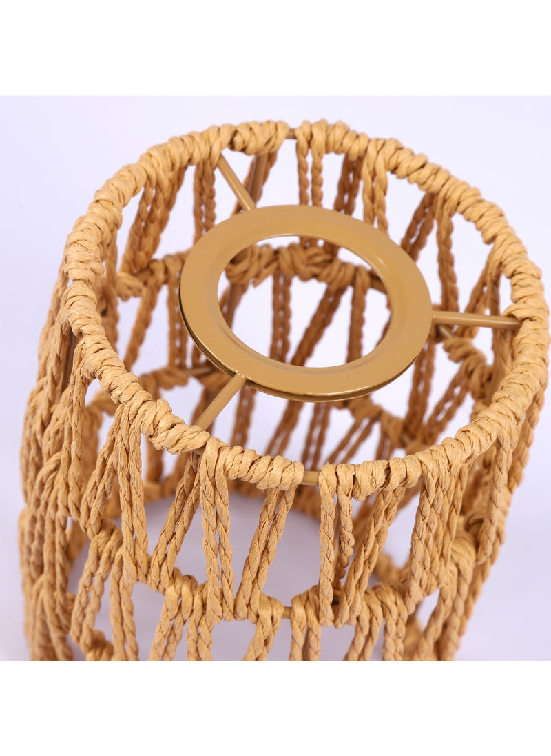 Ganeed - Rattan Ceiling Light Hanging,2 Pack Boho ceiling lamp with Rattan Lampshade, Vintage Ceiling Lights Bamboo, Rustic Pendant Lamp Living Room,Basket Lamp for Bedroom, Kitchen, Hallway - Image 1