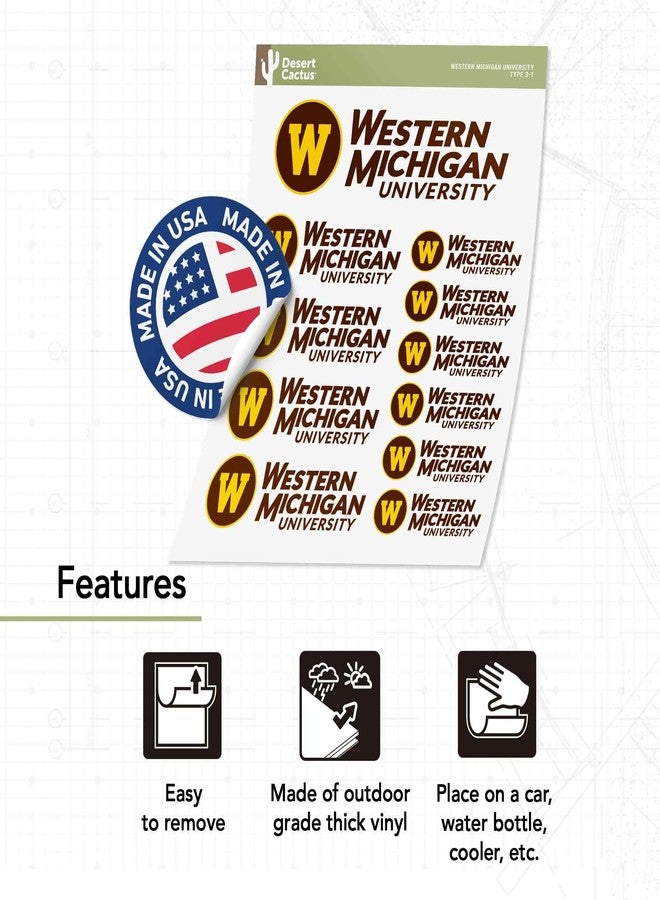Desert Cactus Western Michigan University Sticker Broncos WMU Vinyl Decals Laptop Water Bottle Car Scrapbook T3 (Type 3-1) - Image 4