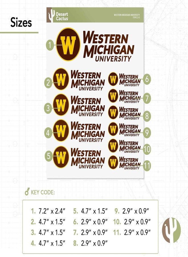 Desert Cactus Western Michigan University Sticker Broncos WMU Vinyl Decals Laptop Water Bottle Car Scrapbook T3 (Type 3-1) - Image 3