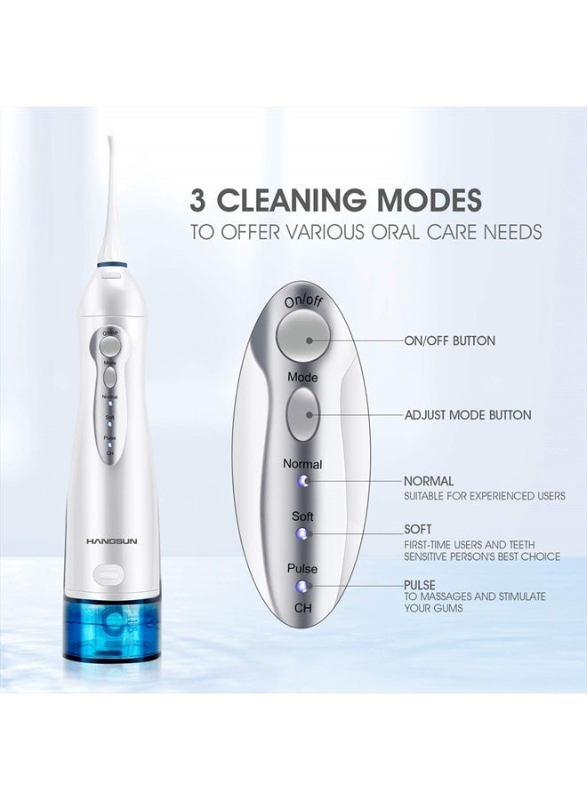 Hangsun Water Flosser Professional Cordless Rechargeable Dental Oral Irrigator Water Jet for Teeth Braces Care with 8 Jet Tips for Travel and Home Use - Image 3