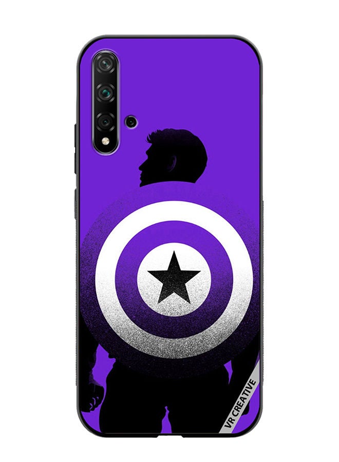 VR CREATIVE Protective Case Cover For Huawei Nova 5T Purple Captain America Design Multicolour - Image 1