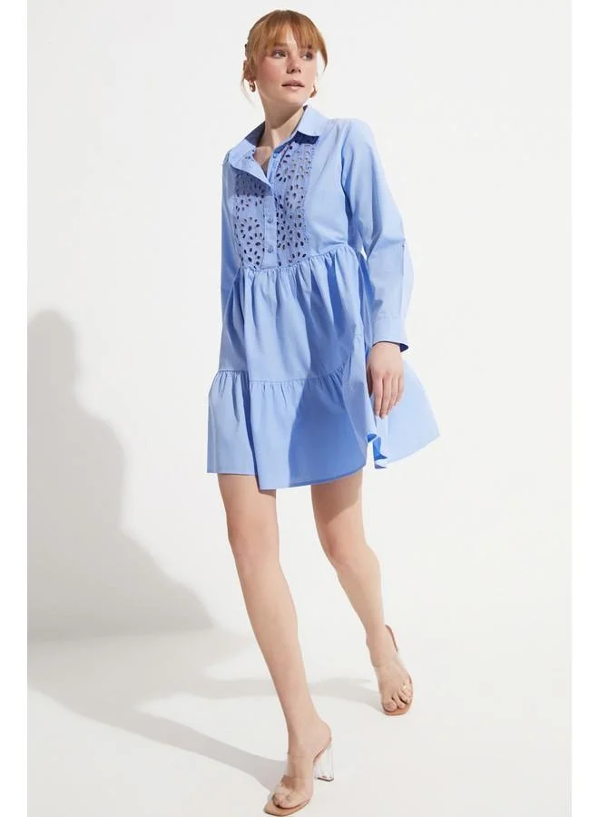 JUNE Eyelet Cotton Dress