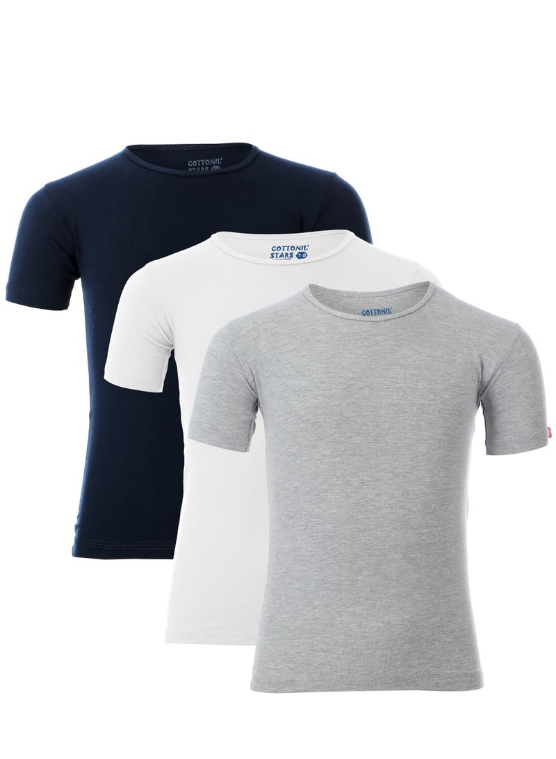 COTTONIL Bundle Of Three Round Neck Half Sleves For boys - Image 1