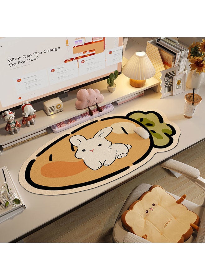 Cartoon Special-Shaped Non-Slip Mouse Pad Home Oversized Office Desk Pad Student Dormitory Cute Wear-Resistant Computer Keyboard Pad-Color:60*100cm [upgraded Mouse Pad-anti-slip And Comfortable]-Pattern:Rabbit Radish  - Image 1
