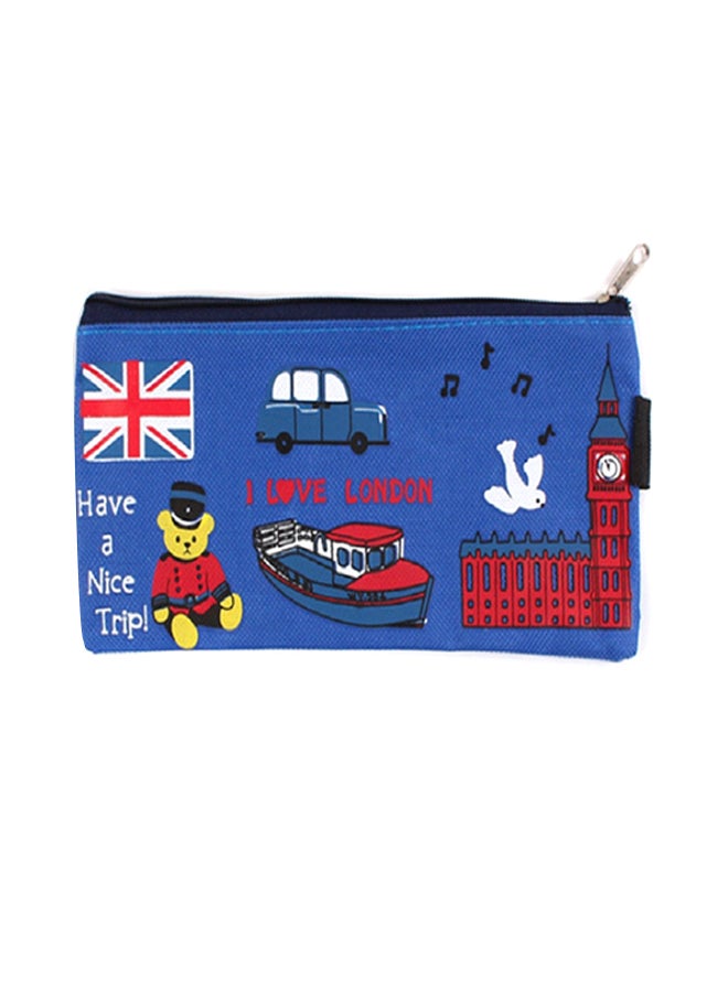 Kawaii I Love London Oxford Pencil Case Blue