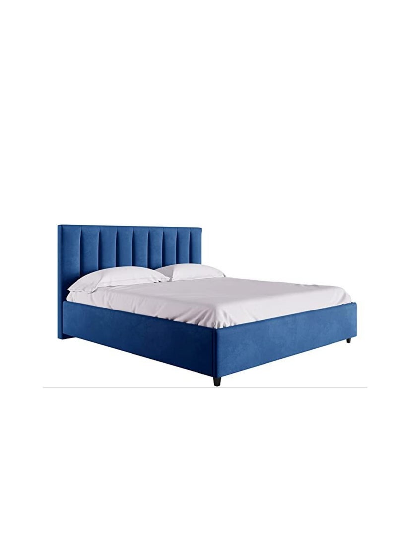 R2R FURNITURE Mexxony Comfort Upholstered Bed (Without Mattress) by R2R - Super King Size (200cm x 200cm) (Blue) 