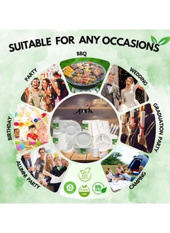 SPARK IT HOME Spark It Home Disposable Bagasse, Eco-friendly, Biodegradable Cups, Everyday Tableware, Heavy Duty Microwaveable Hot or Cold Use, White 8 Ounce, 50 Pieces  - Image 3