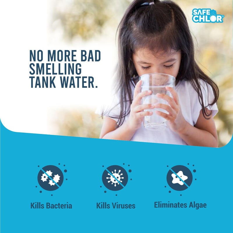 Safe Chlor 1500 لتر | أقراص الكلور لخزانات المياه سعة 1500 لتر | أقراص تنقية المياه للخزانات العلوية والسفلية | قرص واحد لمعالجة 1500 لتر | عبوة تحتوي على 50 قرصًا لـ 75000 لتر - Image 2