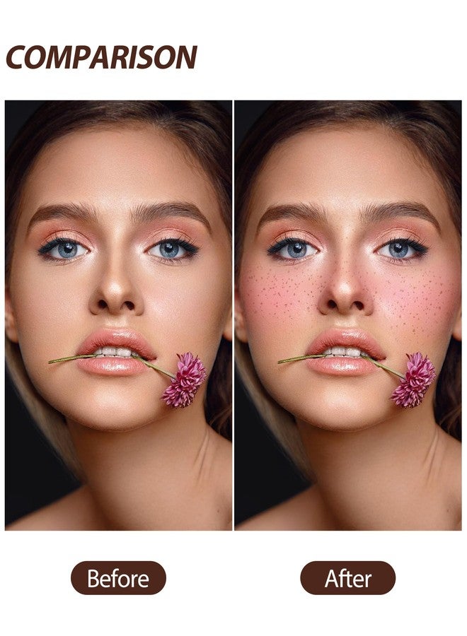 Jutqut Freckle Pen and Liquid Blush Makeup Set, Freckle Blush Liquid Pencil with Powder Puff, Waterproof Quick Dry Long Lasting, Suitable for Natural Sun-kiss Face Makeup #01 - Image 4