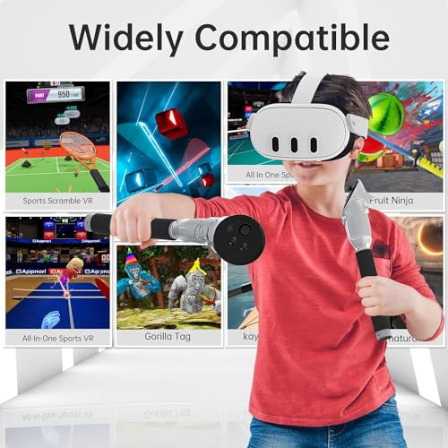 RCstyle Hibloks 3 in 1 Handle Attachments Fit for Meta Quest 3S/Quest 3 Controller,VR Gorilla Tag Long Arms Grips for Meta Quest 3 Accessories,Beat Saber/Baseball/Golf Club,Enhance More Gaming Experiences - Image 4