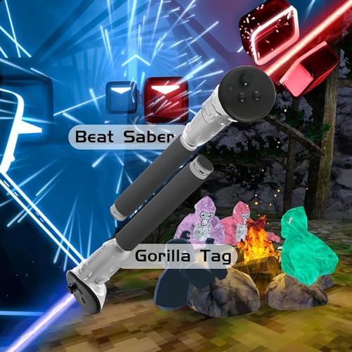RCstyle Hibloks 3 in 1 Handle Attachments Fit for Meta Quest 3S/Quest 3 Controller,VR Gorilla Tag Long Arms Grips for Meta Quest 3 Accessories,Beat Saber/Baseball/Golf Club,Enhance More Gaming Experiences - Image 2