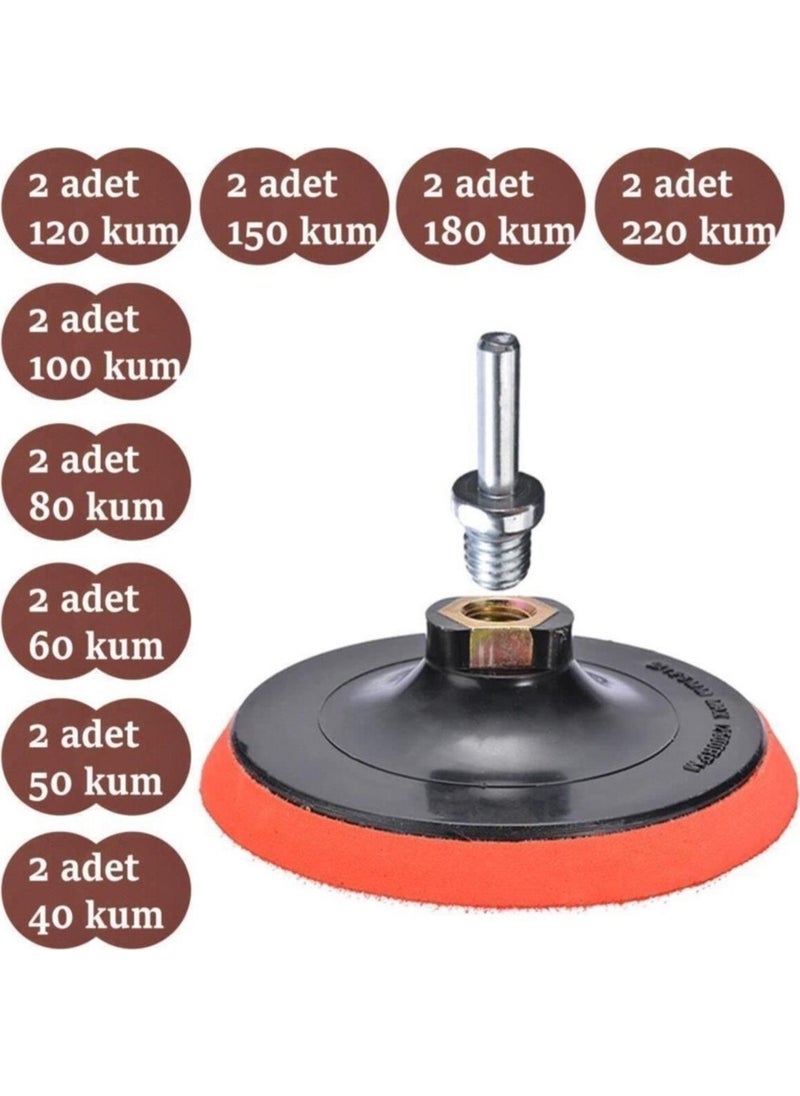 Hesaplı Hırdavat Affordable Hardware Velcro Sanding Set + Drill Apparatus 115 mm 20 Pieces + Work Safety Glasses  - Image 4
